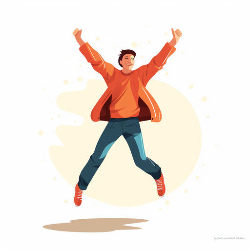 Minimalist style clipart of getting up