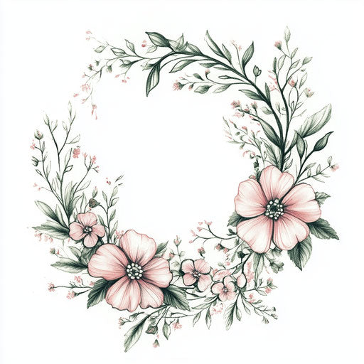 Arm tattoo sketch for females with floral wreath