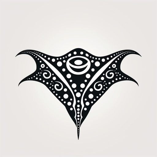 White spotted stingray tribal tattoo design vector