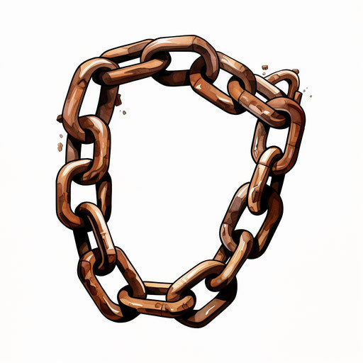 Chain clipart in the style of Chiaroscuro Art, on white background