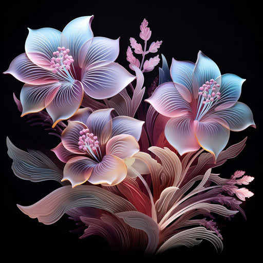 Flowers and leaf design isolated transparent PNG