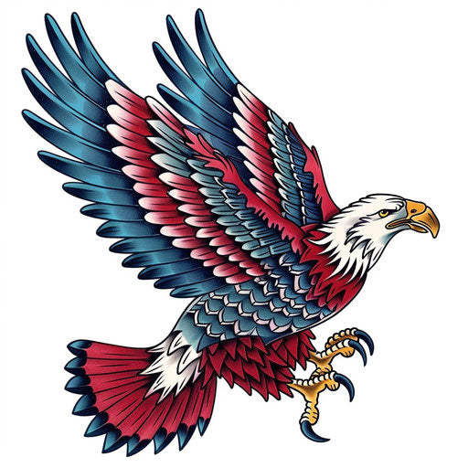 Vintage American traditional eagle tattoo design