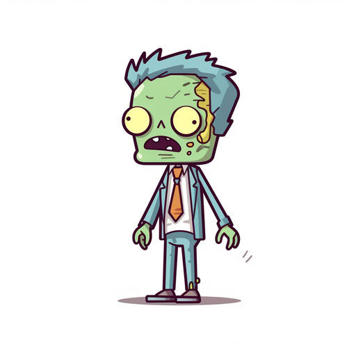 Minimalist zombie clipart on white background