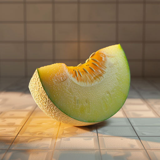 Watermelon clipart in photo realistic style with a flat random background, ethereal glow and soft edges