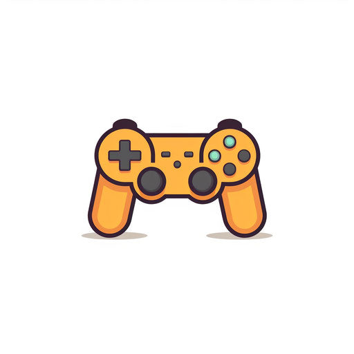 Minimalist style game controller clipart on white background