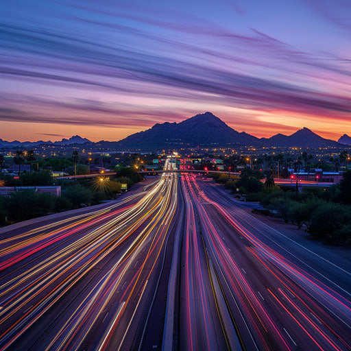 Dusk over Scottsdale skyline