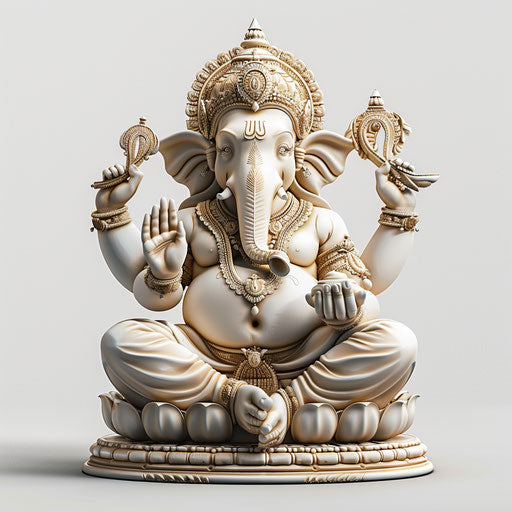 Vinayagar clipart in photorealistic style on flat white background