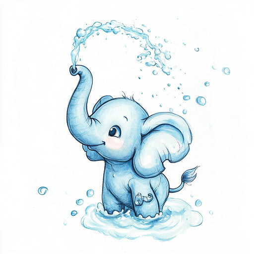 Small flat elephant tattoo sketch with playful elephants