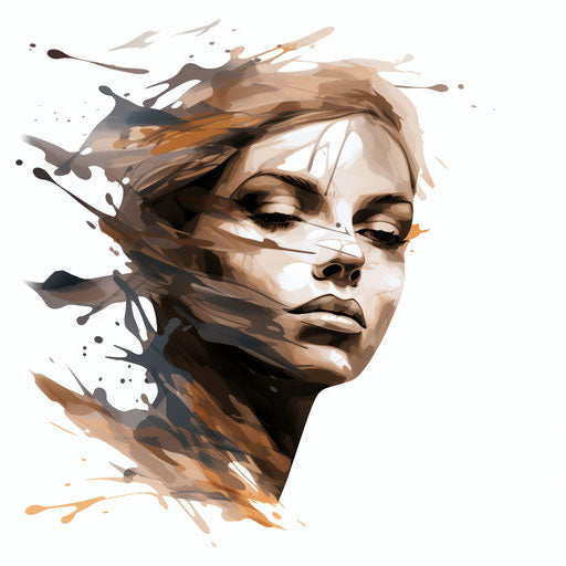 Skin drawing in the style of Chiaroscuro Art, on a white background