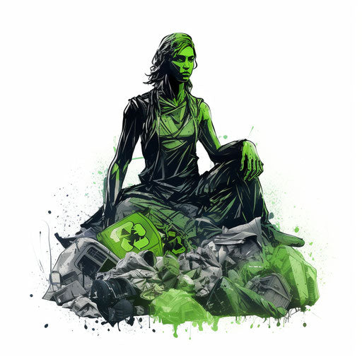 Recycling clipart in the style of Chiaroscuro Art, on a white background