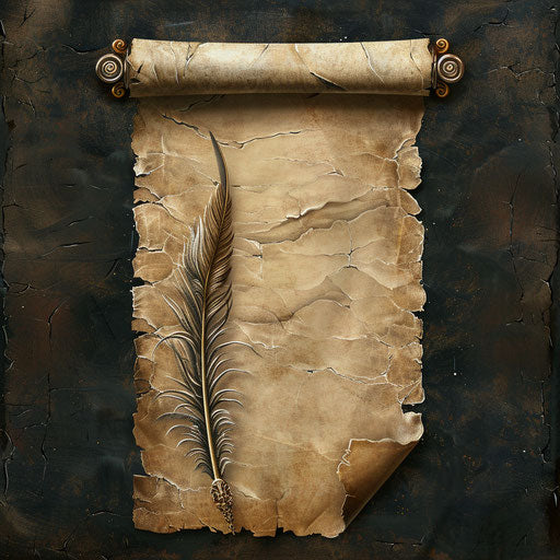 Quill writing on parchment