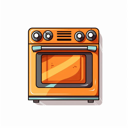 Oven clipart in Minimalist style, on white background
