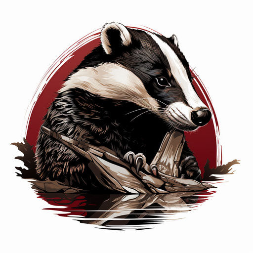 Badger clipart in the style of Chiaroscuro Art