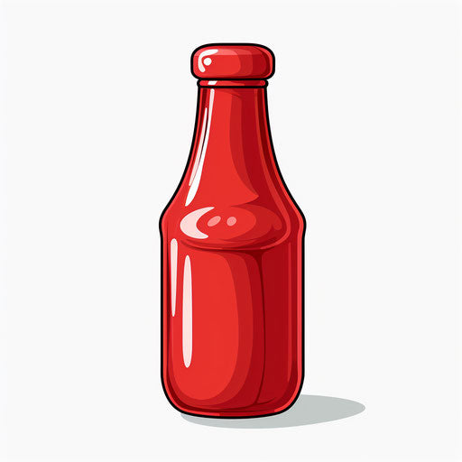 Ketchup clipart in the Minimalist style, on white background
