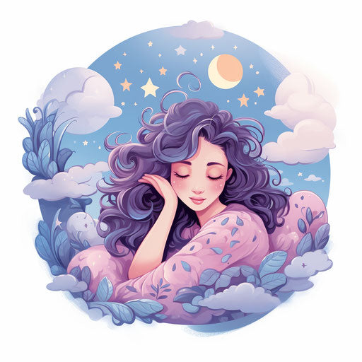 Sleep illustration in the style of Pastel Colors Art, on white background