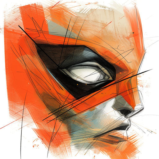 Dynamic superhero mask near the eye