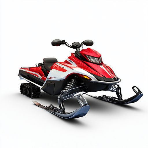 Realistic illustration of a snowmobile, high resolution, isolated