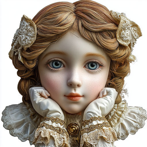 Realistic clipart of a doll, high resolution, no background, isolated