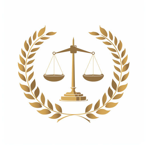 Professional lawyer logo with laurel wreath on white background
