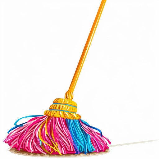 Realistic illustration of a mop on white background