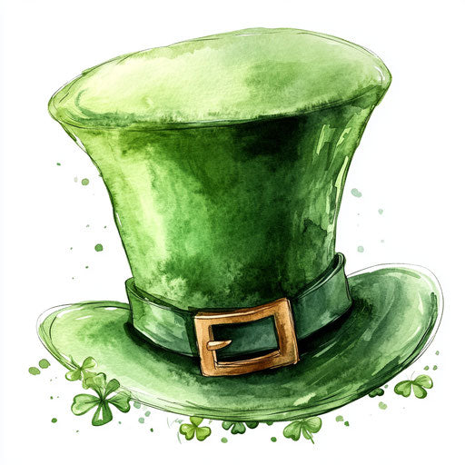 St. Patrick's Day hat clip art, cartoon illustration