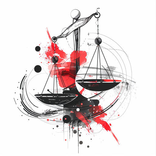 Playful tattoo sketch of the Libra constellation in clipart style