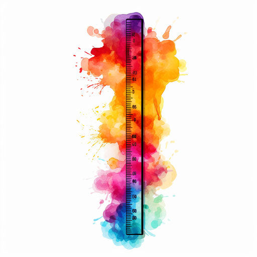 Impressionistic thermometer clipart on white background