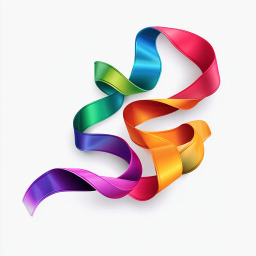 3D Ribbons on flat white background, isolated clipart