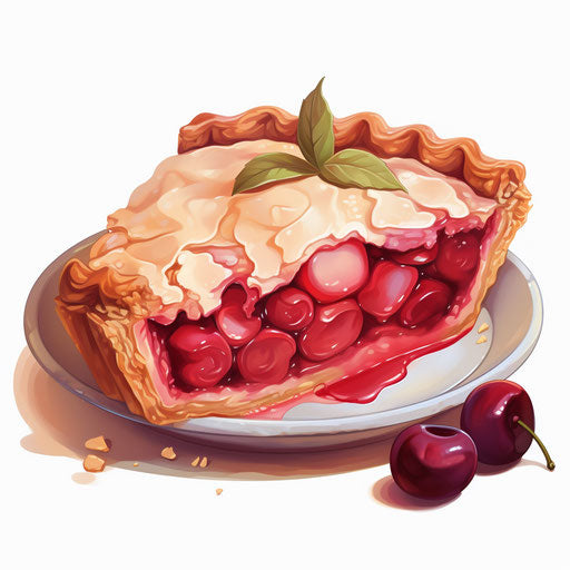 Pie drawing in the style of Chiaroscuro Art, white background