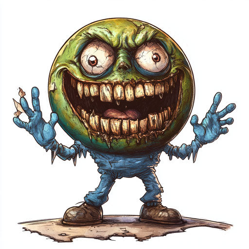 Humorous caricature of a global warming clipart with exaggerated human characteristics