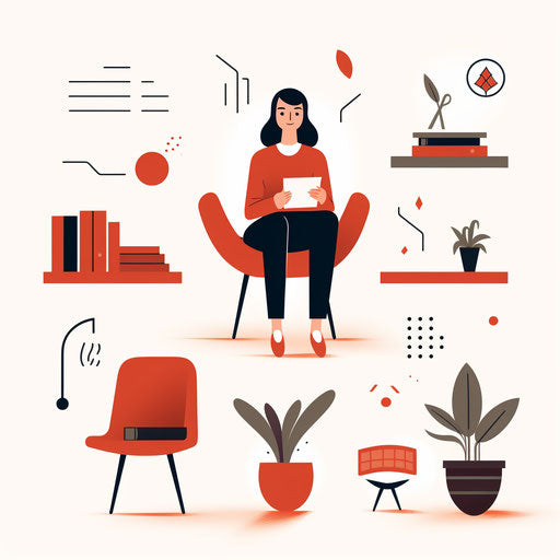 Minimalist style grammar clipart, on a white background