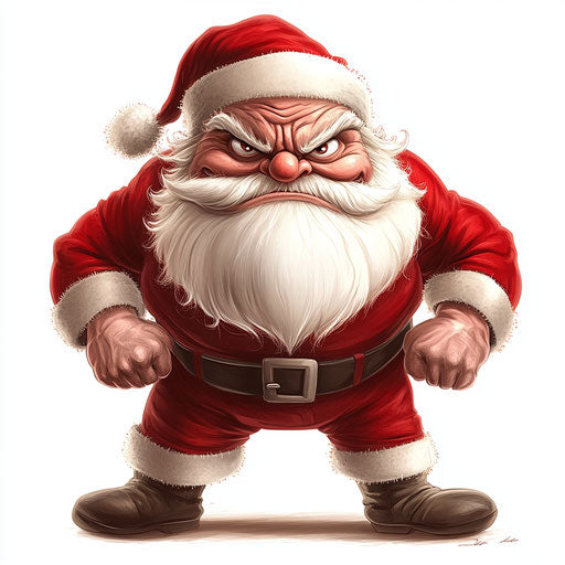 Humorous caricature of a Santa Claus clipart with human features