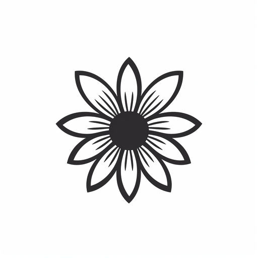 simple flower icon on white background