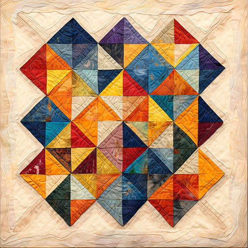 Quilt clipart in the style of Oil painting, on a white background