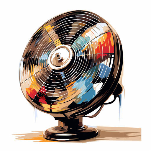 Electric fan in the style of oil painting