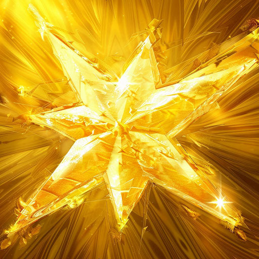 Star with yellow and gold rays, nintencore style