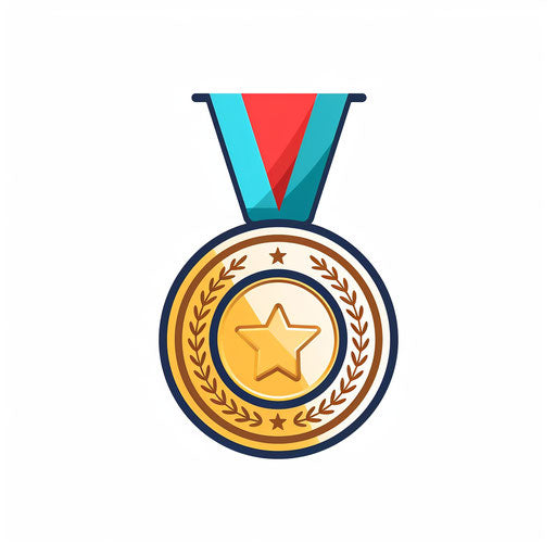 Minimalist medal on white background