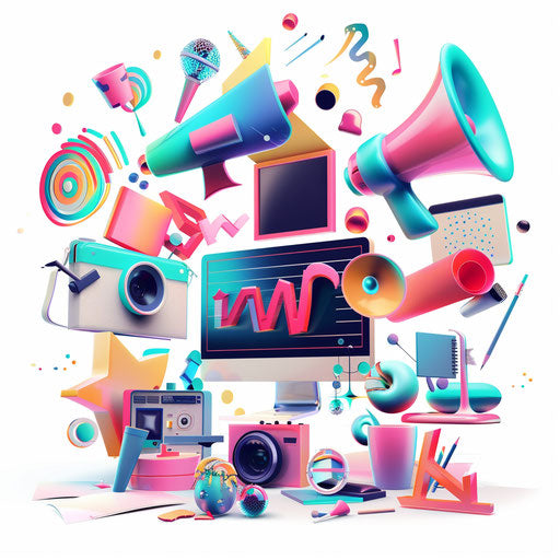 Photo realistic marketing clipart on flat white background