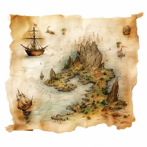 Treasure map in Oil painting style