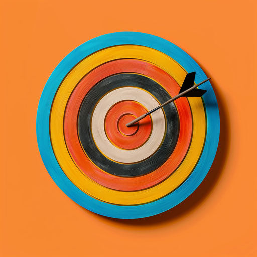 Realistic target on sunset orange background