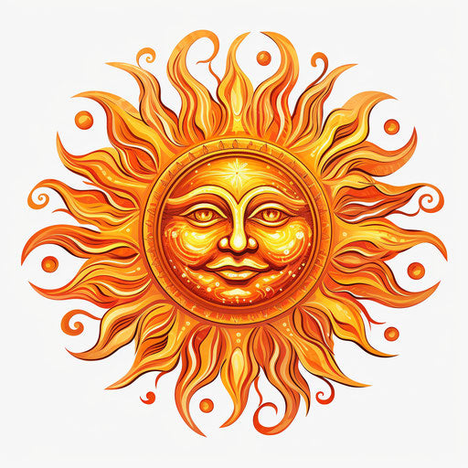 Sun in Oil painting style