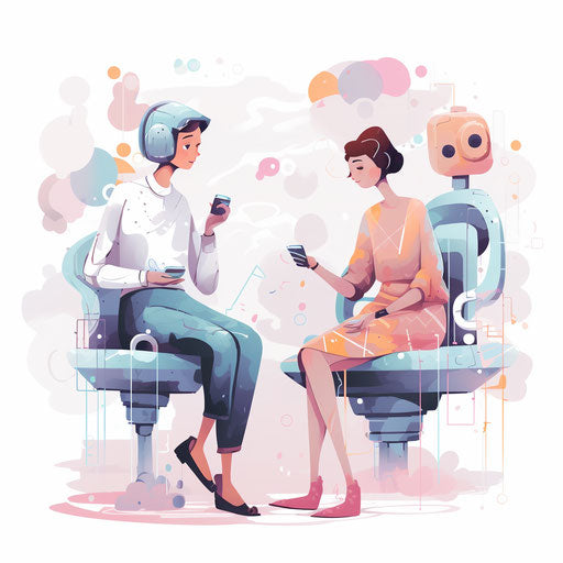 Illustration talking in the style of pastel colors