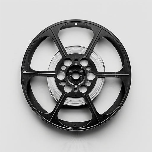 Realistic film reel clipart with white background