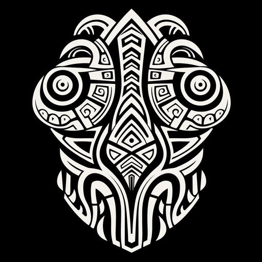 Black & white tribal tattoo with dayak art sketchbook style