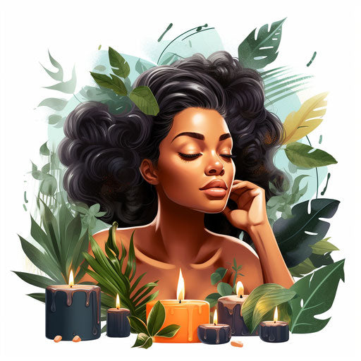 Chiaroscuro Wellness Clipart on White Background