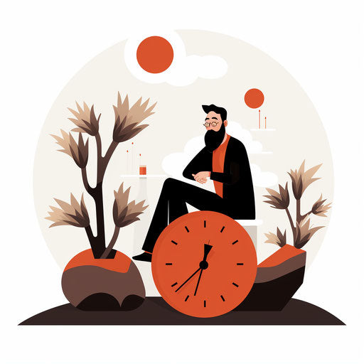 Patience clipart in Minimalist style, on white background