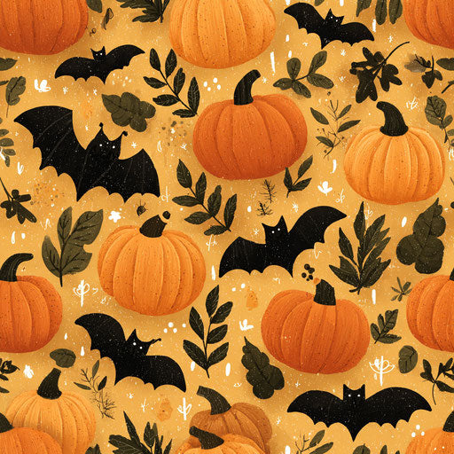 Cheerful Halloween Atmosphere with Decorative Pumpkins
