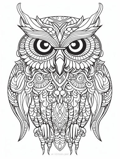 Owl coloring page available for printing
