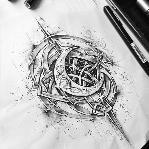 Moon And Stars Tattoo Design Pack