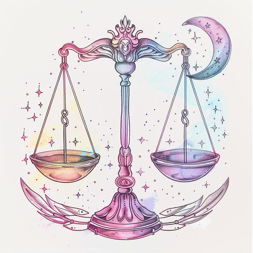 Flat sketch of Libra zodiac tattoo